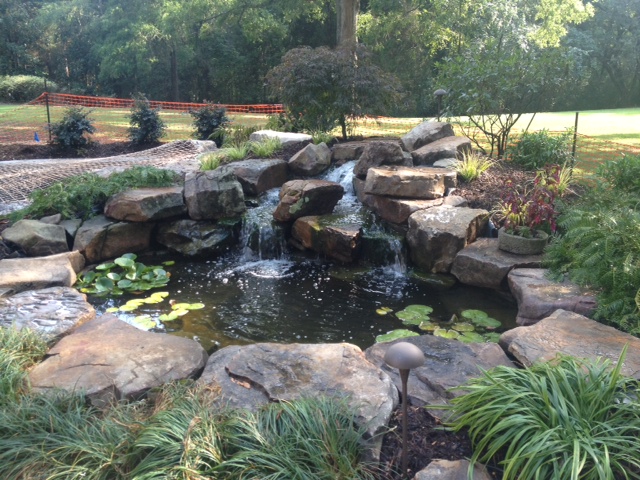 Waterfall feature from stones